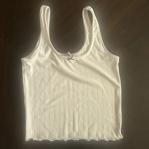 Abercrombie & Fitch Cream Ribbed Tank Top
